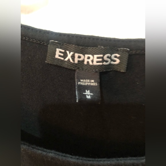 EXPRESS cold shoulder fitted black Top size M  EUC - Picture 5 of 7
